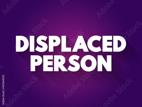 Displaced person text quote, social concept background