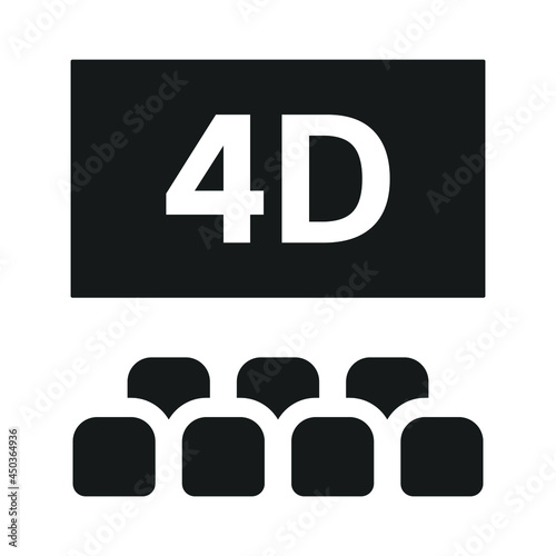 Cinema 4d vector icon. Isolated four dimensional movie entertainment  sign design.