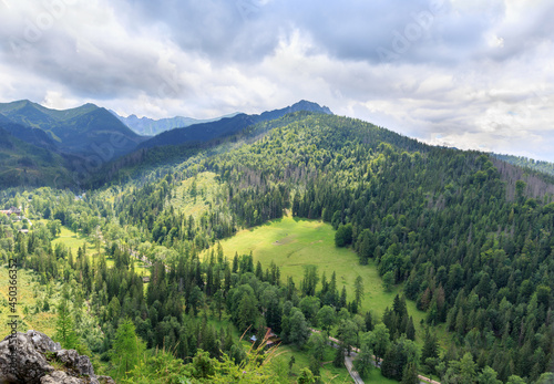 Mountain landscape in summer. View from hill Nosal in Tatra Mountains, Poland © claraveritas