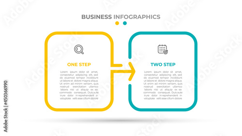 Two options infographic template design for annual report, business process steps, presentation or web design.