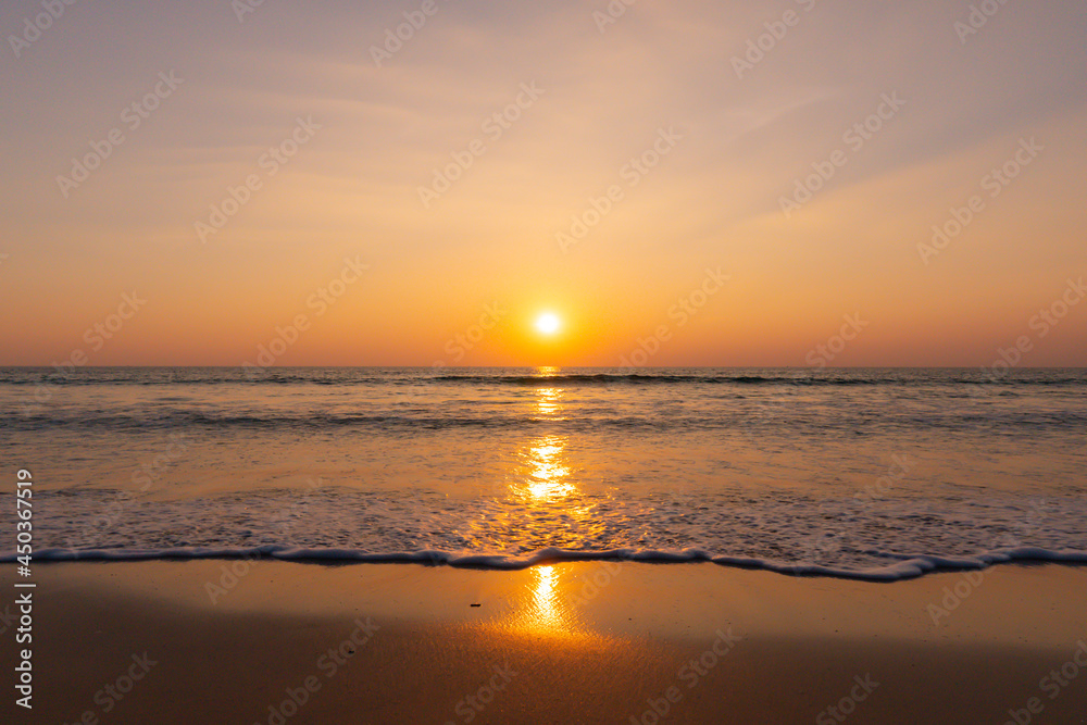 Sunset on the sea Phuket Thailand beach.