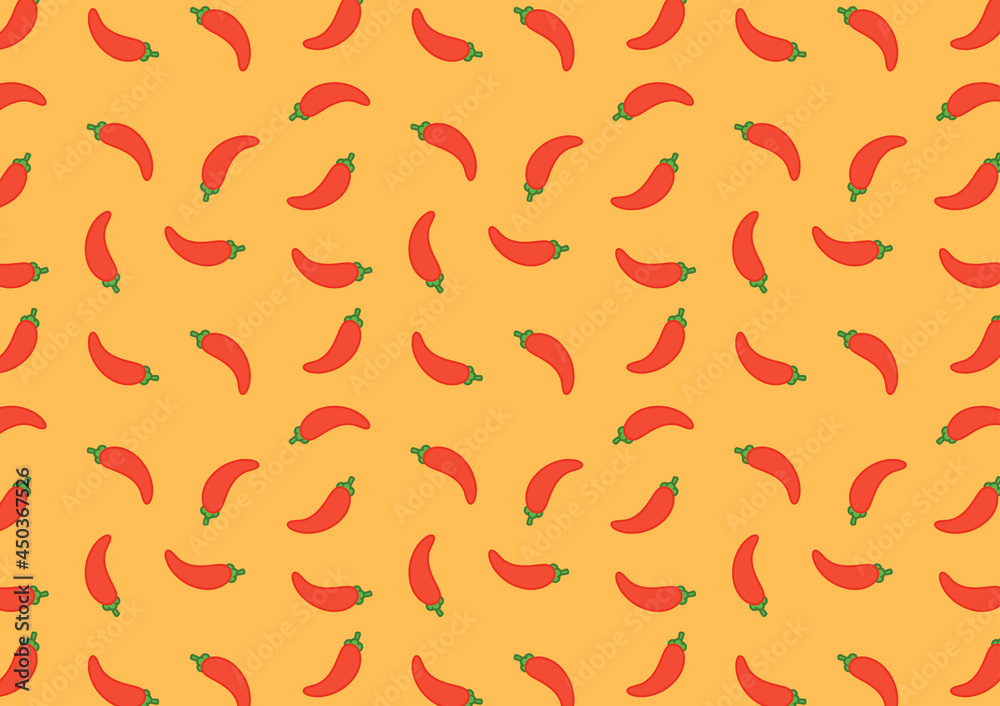 Chili pattern wallpaper. Chili cartoon vector. Chili pattern wallpaper. Chili cartoon vector.
