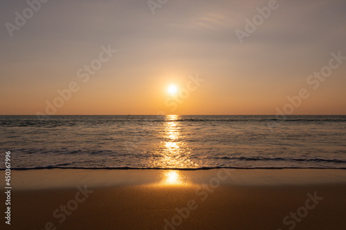 Sunset on the sea Phuket Thailand beach.