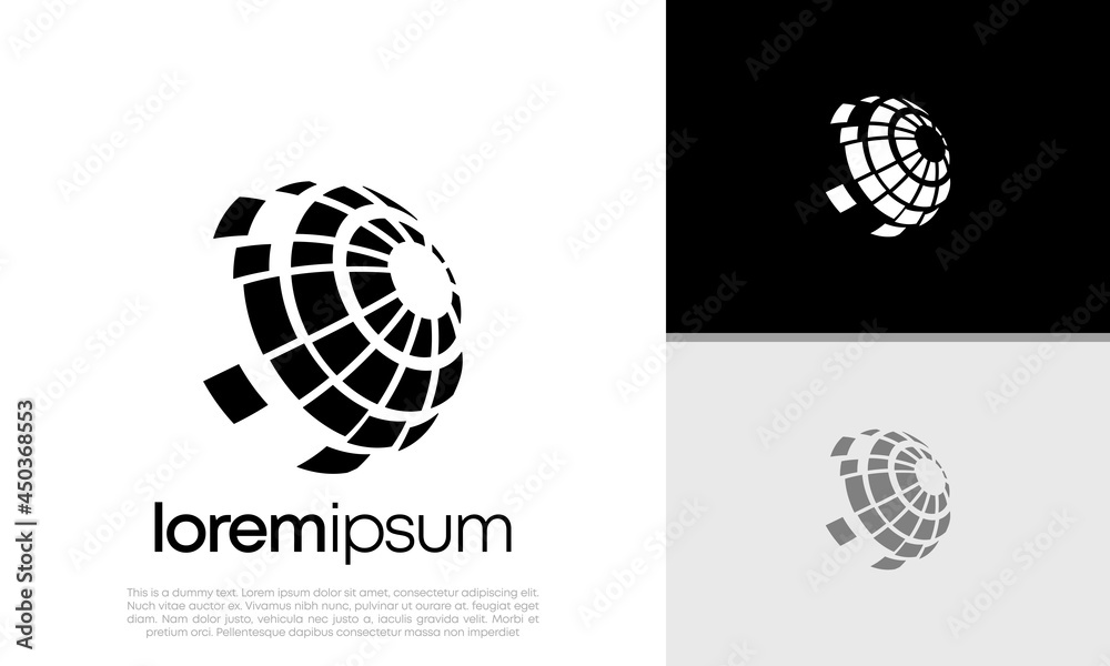 Abstract artificial intelligence logo. Innovative high tech logo template. Smart computer. machine learning. Cognitive logo. Technology Logo.