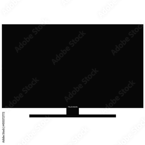 Vector black flat LED television in isolated with white background. Designer can be used to design with advertise or mockup. Is equipment in home for entertain in home with family