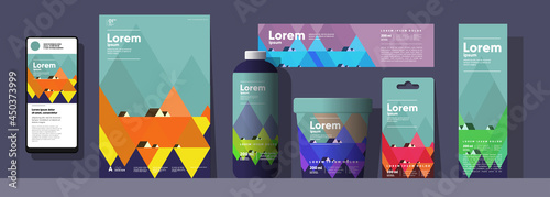 Autumn backgrounds. An example of the use of vector illustrations on labels, packaging. Corporate identity and branding. Design templates in different sizes.