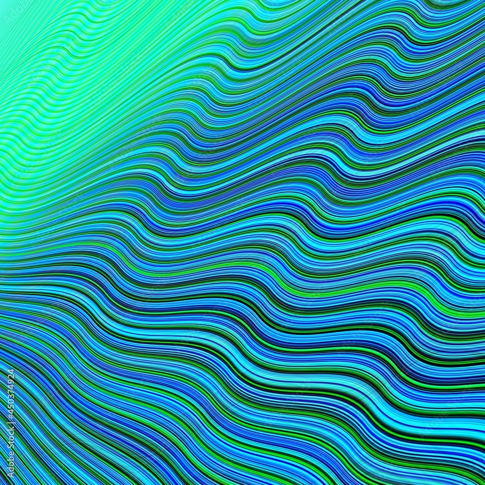 Diagonal blue green wavy lines background Diagonal blue green wavy lines background