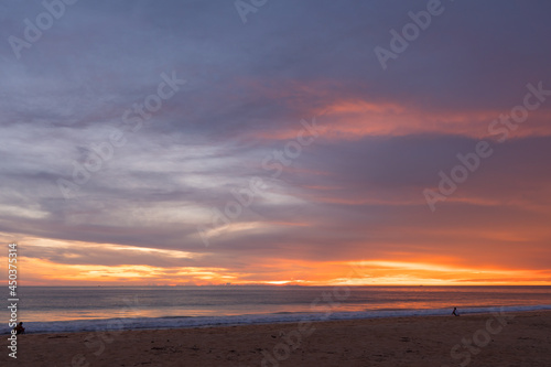 Scene of Sunset close up the sun. Colorful romantic sky sunset with Moving clouds background. time lapse day to night in nature and travel concept.