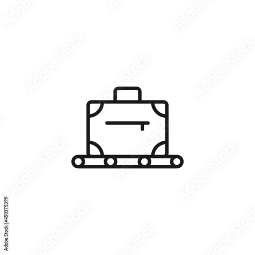 Line icon of bag on luggage carousel