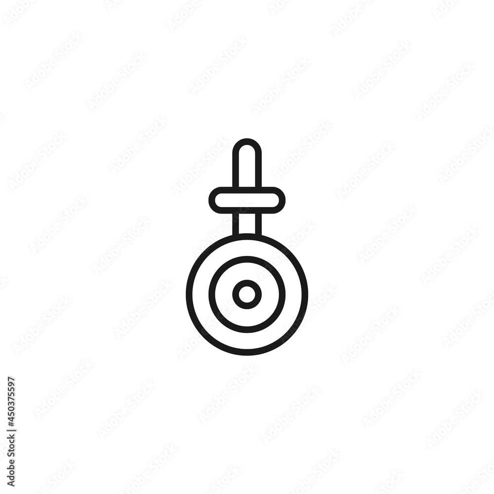 Line icon of landing gear of aircraft