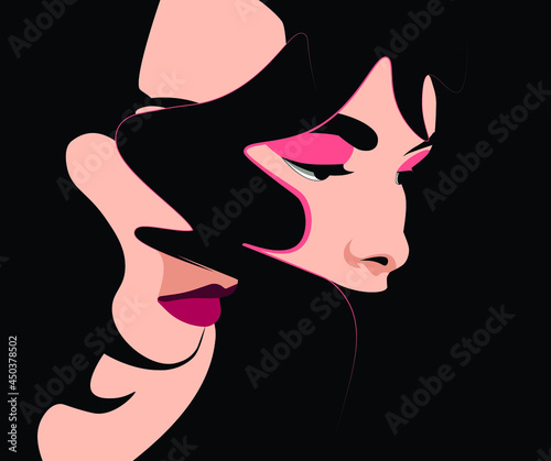 PSYCHOPATHOLOGY – MENTAL HEALTH DISORDER - sad female face on black background - depression