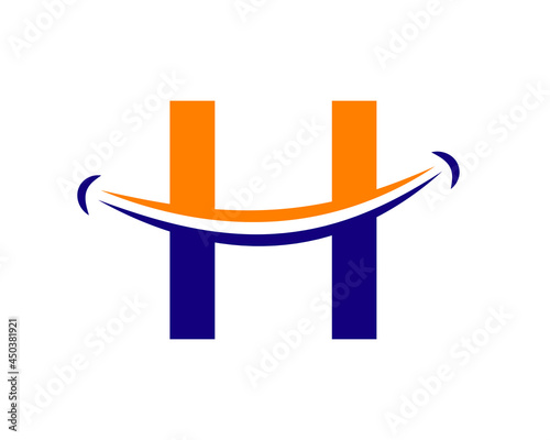 Smile logo with H letter concept. Initial Letter H Happy logo. Letter H Smile logo concept