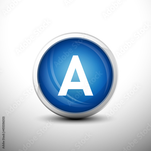 Free Download Letter A in 3D Shiny Blue Keys for web Icons, Education Icons and Alphabet Icons. Vector Illustration - GFXLoad
