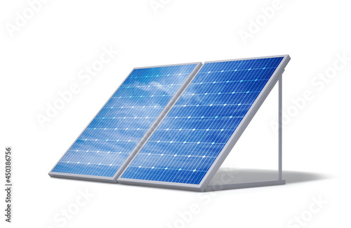 Photovoltaic solar panels isolated from the white background photo