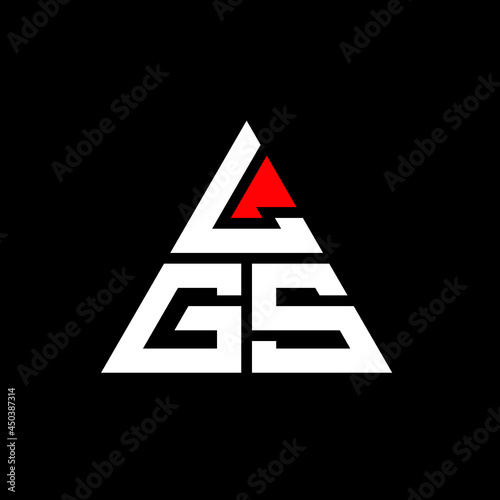 LGS triangle letter logo design with triangle shape. LGS triangle logo design monogram. LGS triangle vector logo template with red color. LGS triangular logo Simple, Elegant, and Luxurious Logo. LGS  photo