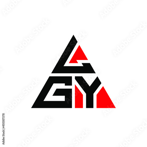 LGY triangle letter logo design with triangle shape. LGY triangle logo design monogram. LGY triangle vector logo template with red color. LGY triangular logo Simple, Elegant, and Luxurious Logo. LGY  photo