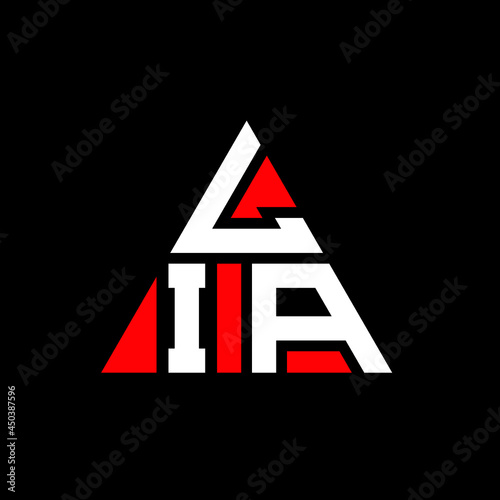 LIA triangle letter logo design with triangle shape. LIA triangle logo design monogram. LIA triangle vector logo template with red color. LIA triangular logo Simple, Elegant, and Luxurious Logo. LIA  photo
