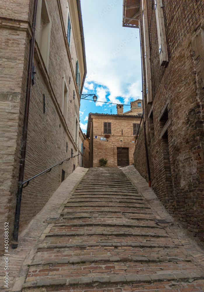Sarnano (Macerata, Italy) - A suggestive renaissance old town in Marche region, inside the mountain natural park of Monti Sibillini. Here a view of historical center