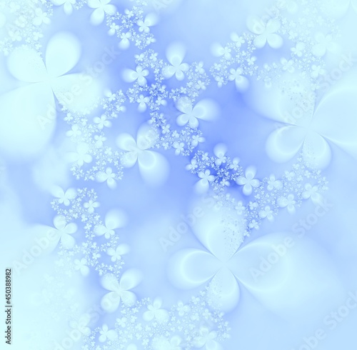 Abstract light blue floral design