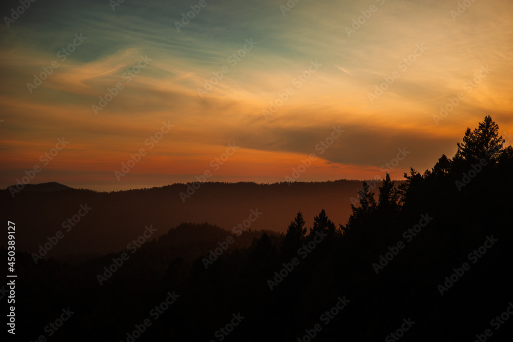 sunset in the mountains