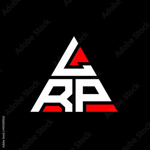 LRP triangle letter logo design with triangle shape. LRP triangle logo design monogram. LRP triangle vector logo template with red color. LRP triangular logo Simple, Elegant, and Luxurious Logo. LRP  photo