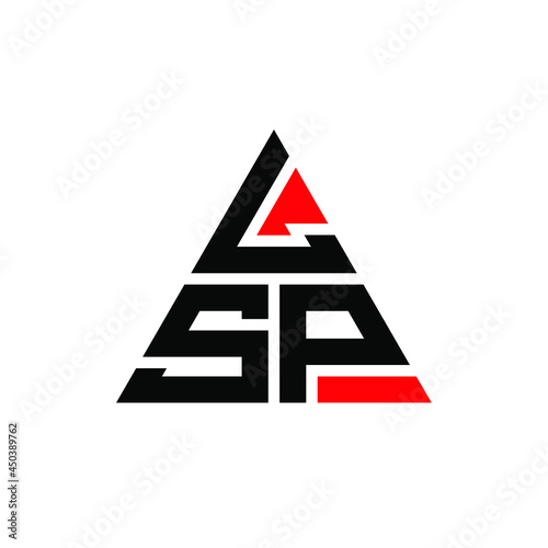 LSP triangle letter logo design with triangle shape. LSP triangle logo design monogram. LSP triangle vector logo template with red color. LSP triangular logo Simple, Elegant, and Luxurious Logo. LSP  photo