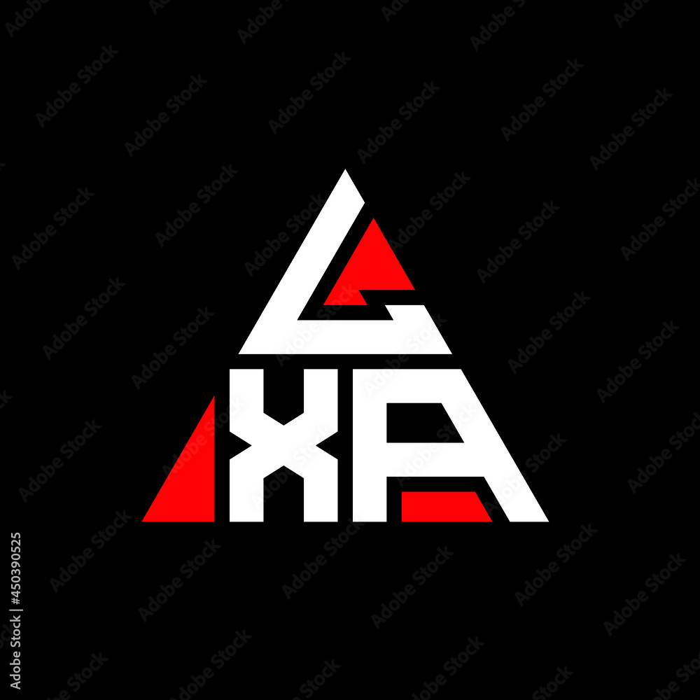 LXA triangle letter logo design with triangle shape. LXA triangle logo ...