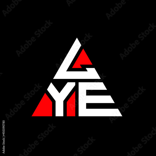 LYE triangle letter logo design with triangle shape. LYE triangle logo design monogram. LYE triangle vector logo template with red color. LYE triangular logo Simple, Elegant, and Luxurious Logo. LYE 