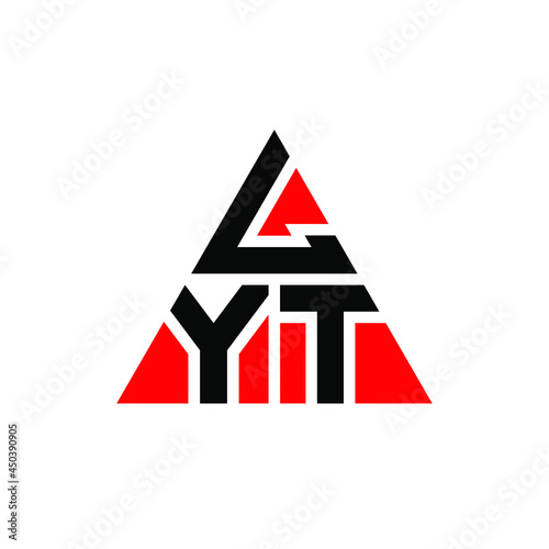 LYT triangle letter logo design with triangle shape. LYT triangle logo design monogram. LYT triangle vector logo template with red color. LYT triangular logo Simple, Elegant, and Luxurious Logo. LYT 