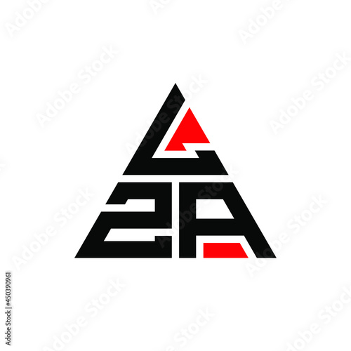 LZA triangle letter logo design with triangle shape. LZA triangle logo design monogram. LZA triangle vector logo template with red color. LZA triangular logo Simple, Elegant, and Luxurious Logo. LZA 