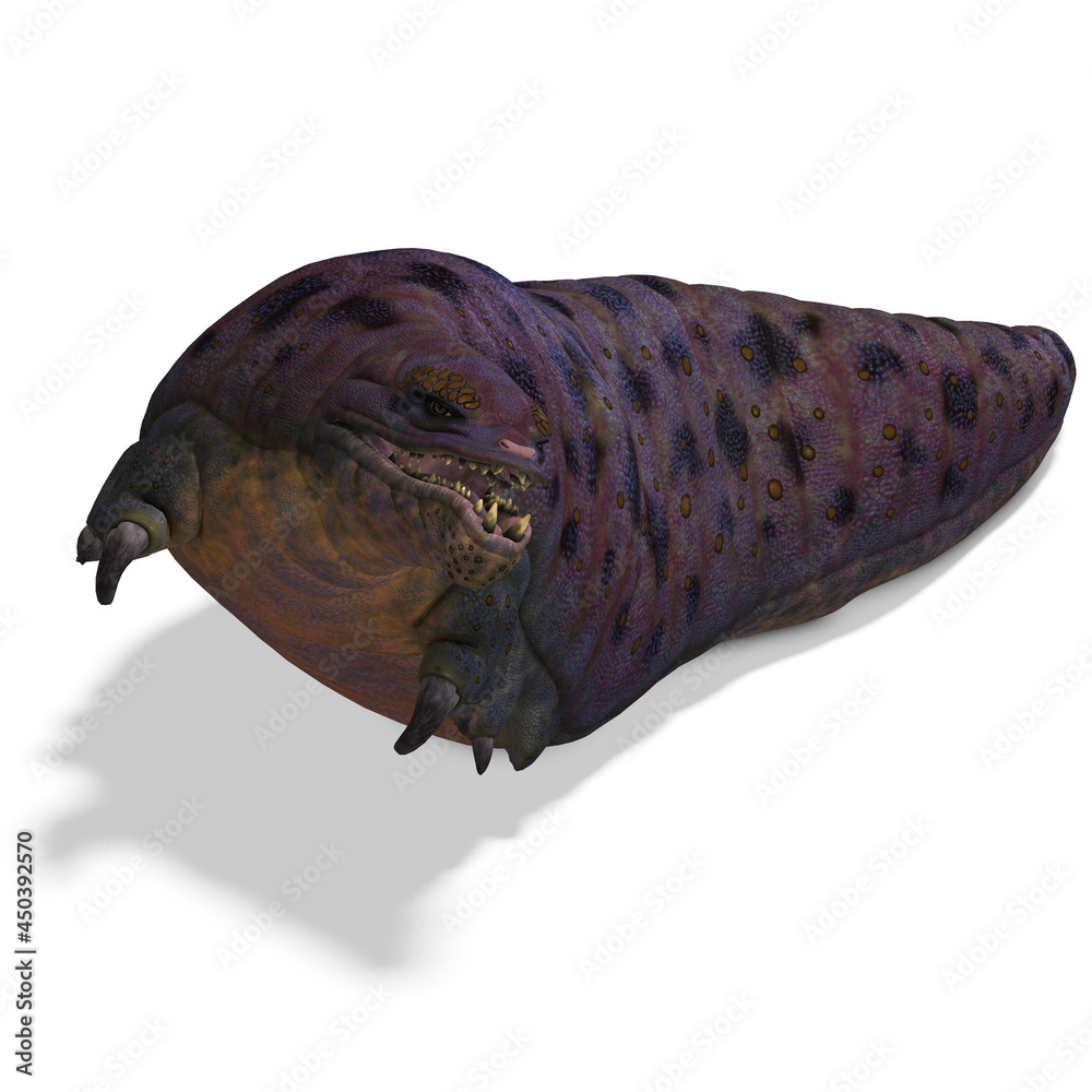 Fototapeta premium 3D-illustration of a extinct dinosaur worm. isolated rendering object