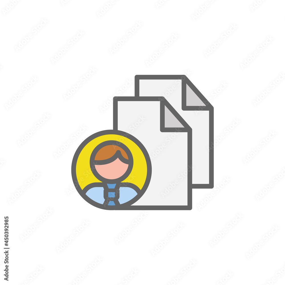 Files man outline colored icon. Elements of Business illustration line colored icon. Signs and symbols can be used for web, logo, mobile app, UI, UX Files man outline colored icon. Elements of Business illustration line colored icon. Signs and symbols can be used for web, logo, mobile app, UI, UX
