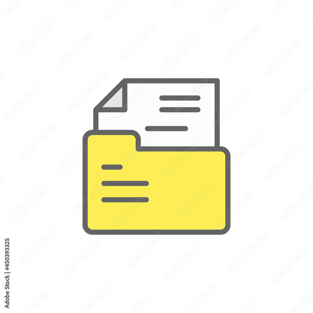 Folder, file outline colored icon. Elements of Business illustration line colored icon. Signs and symbols can be used for web, logo, mobile app, UI, UX