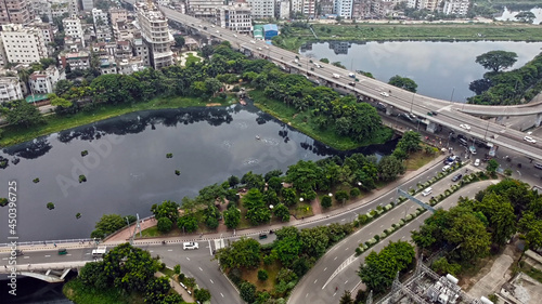 Hatirjheel is a lakefront in Dhaka, Bangladesh.