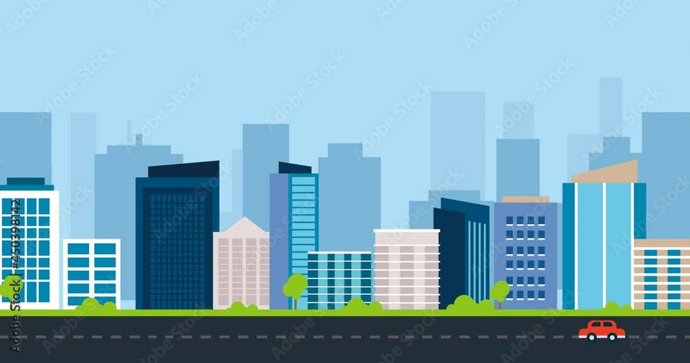 cool and fresh feel in a modern city with elegant architectural buildings in urban areas, there are highways with cars milling about, and green parks in an animated video cool and fresh feel in a modern city with elegant architectural buildings in urban areas, there are highways with cars milling about, and green parks in an animated video