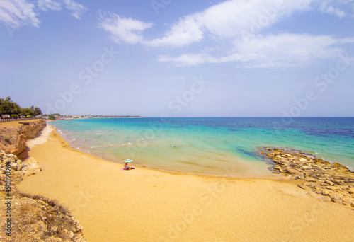 Avola (Sicilia, Italy) - A little marine city with awesome golden beach, in province of Syracuse, island of Sicily. Here a view during the summer. photo