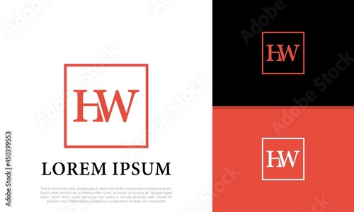 Initials H & W logo design. Initial Letter Logo. 