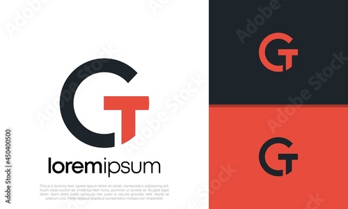 Initials G & T logo design. Initial Letter Logo. 