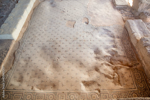 The mosaic floor of the Nile House at Tzipori National Park in Israel.
 photo