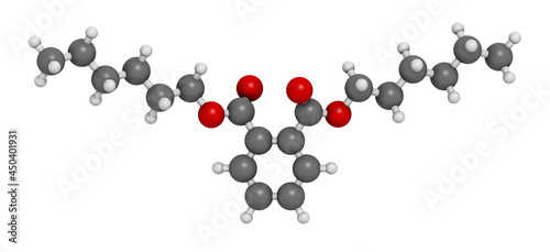 Quadro em tela Di-n-hexyl phthalate (DNHP) plasticizer molecule. 3D rendering.