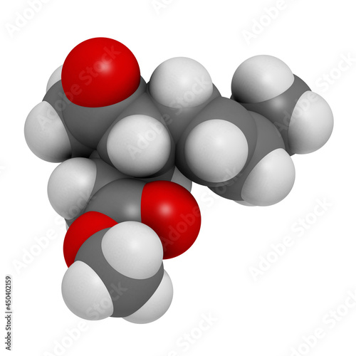 Valokuva Methyl jasmonate plant stress signal molecule. 3D rendering.
