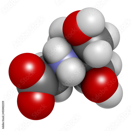 Tricine buffering agent molecule. 3D rendering. photo