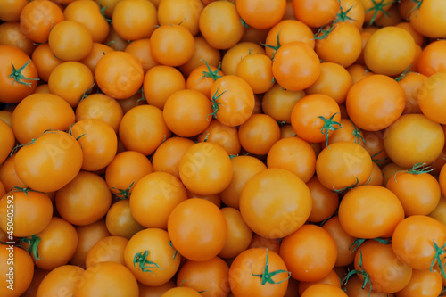 Yellow cherry tomatoes at the market