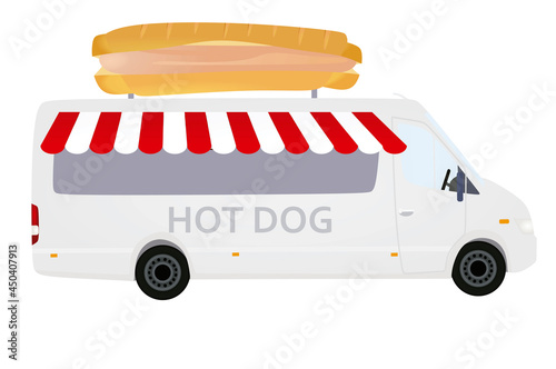 Hot dog truck. vector illustration