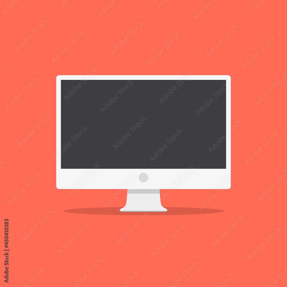 Desktop Computer Flat Vector Icon Desktop Computer Flat Vector Icon
