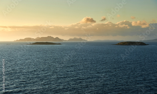 Cies Islands on the Galician coast at sunset