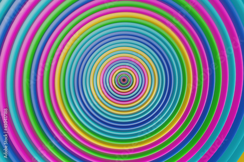Colorful and vibrant circles swirl tunnel