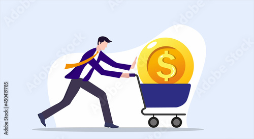 Financial or investment growth concept, vector illustration