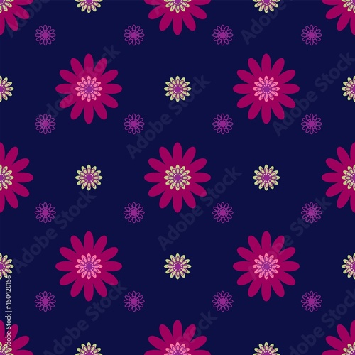 Autumn Blooming flowers design background A lot of different flowers. Liberty style millefleurs.