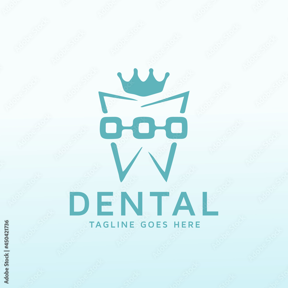 dental vector logo design with crown icon